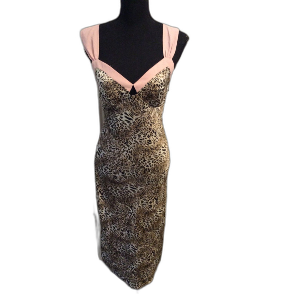 NWOT Tillys West of Melrose Maxi Slip Dress Leopard Print Y2K Small Indie